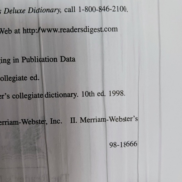 Merriam Webster's Deluxe Dictionary SIDE TABS Tenth Collegiate Edition Hardcover - Picture 13 of 16